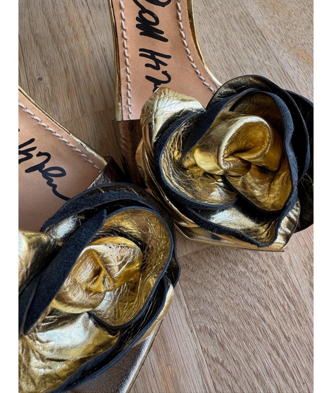 LANVIN Золотые босоножки, фото 8