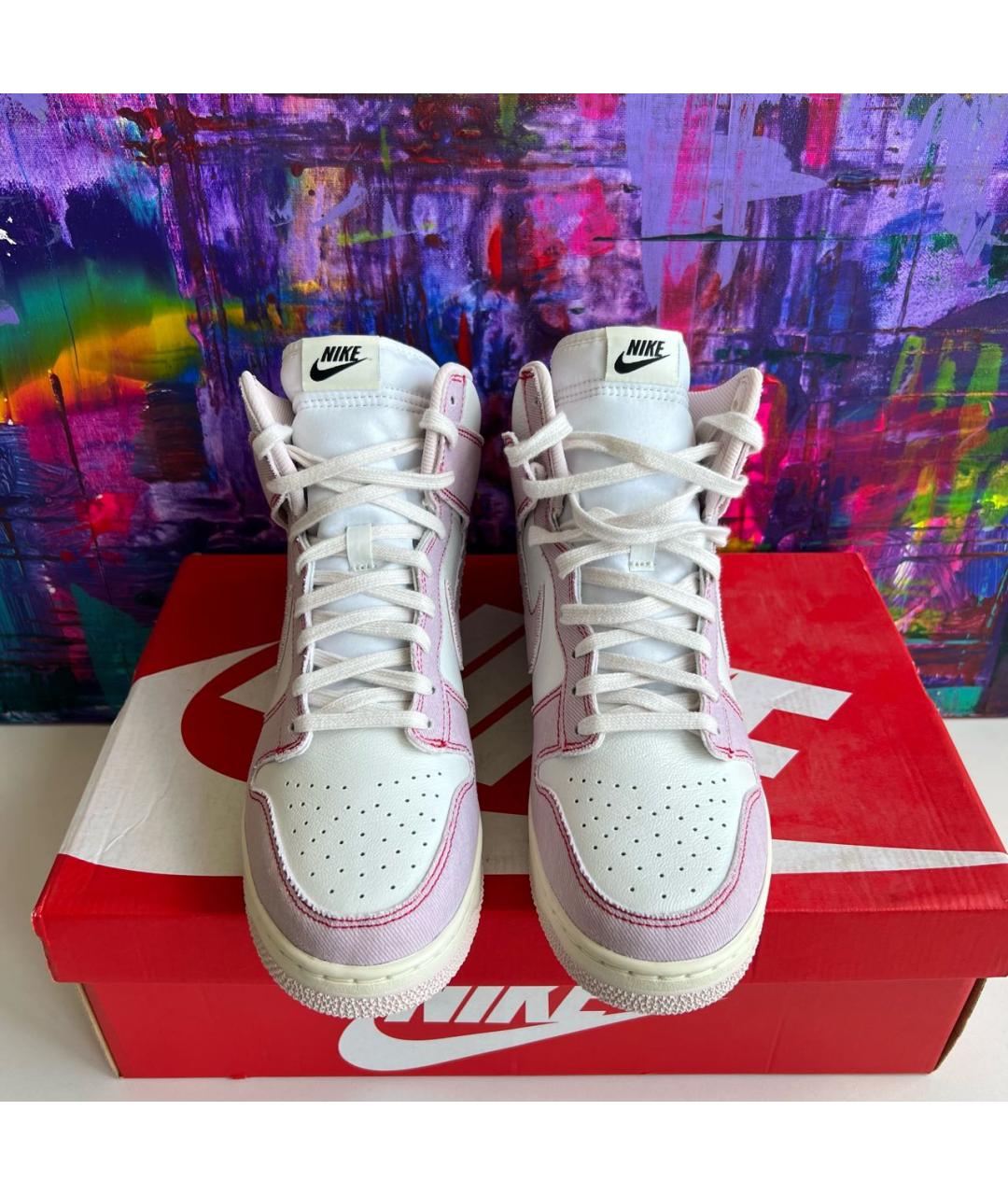 NIKE Белые высокие кроссовки / кеды из искусственной кожи, фото 2