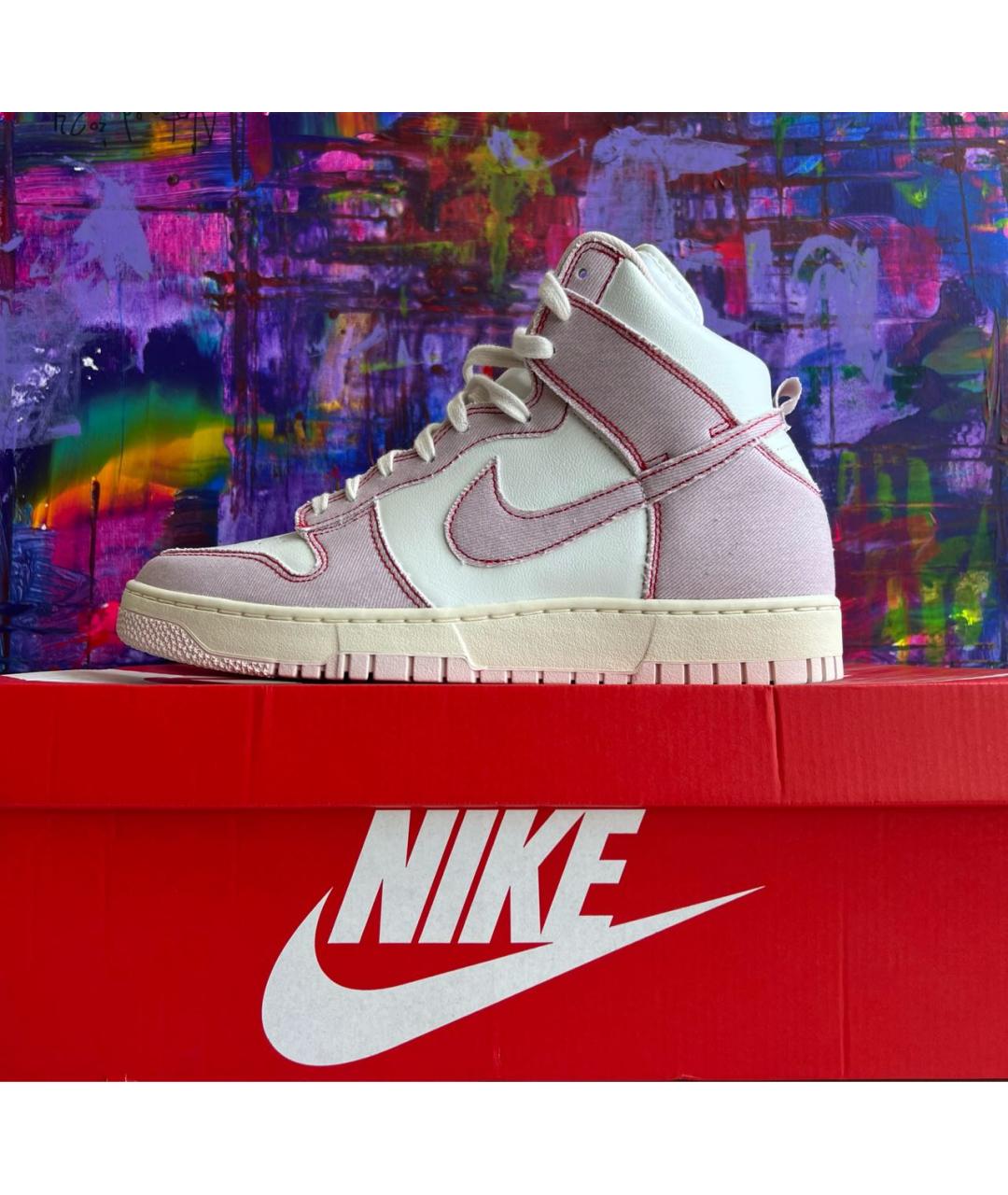 NIKE Белые высокие кроссовки / кеды из искусственной кожи, фото 5