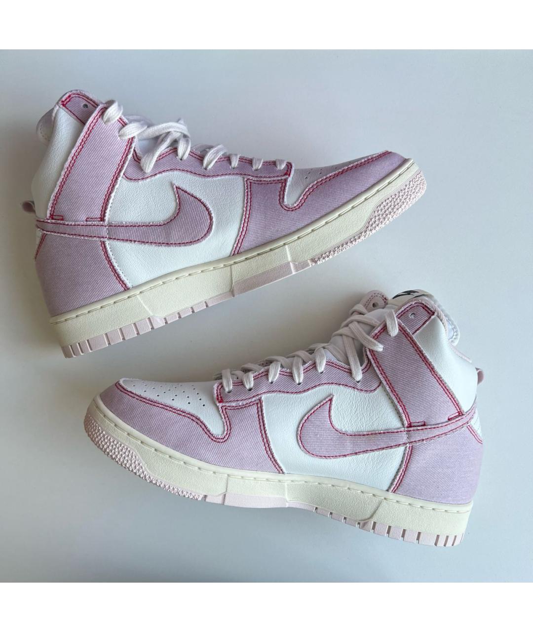 NIKE Белые высокие кроссовки / кеды из искусственной кожи, фото 3
