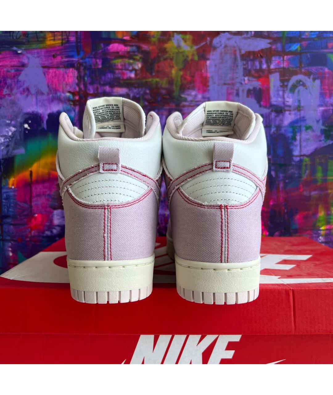 NIKE Белые высокие кроссовки / кеды из искусственной кожи, фото 4