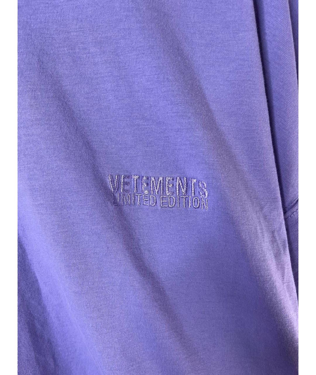 VETEMENTS Фиолетовая хлопковая футболка, фото 4