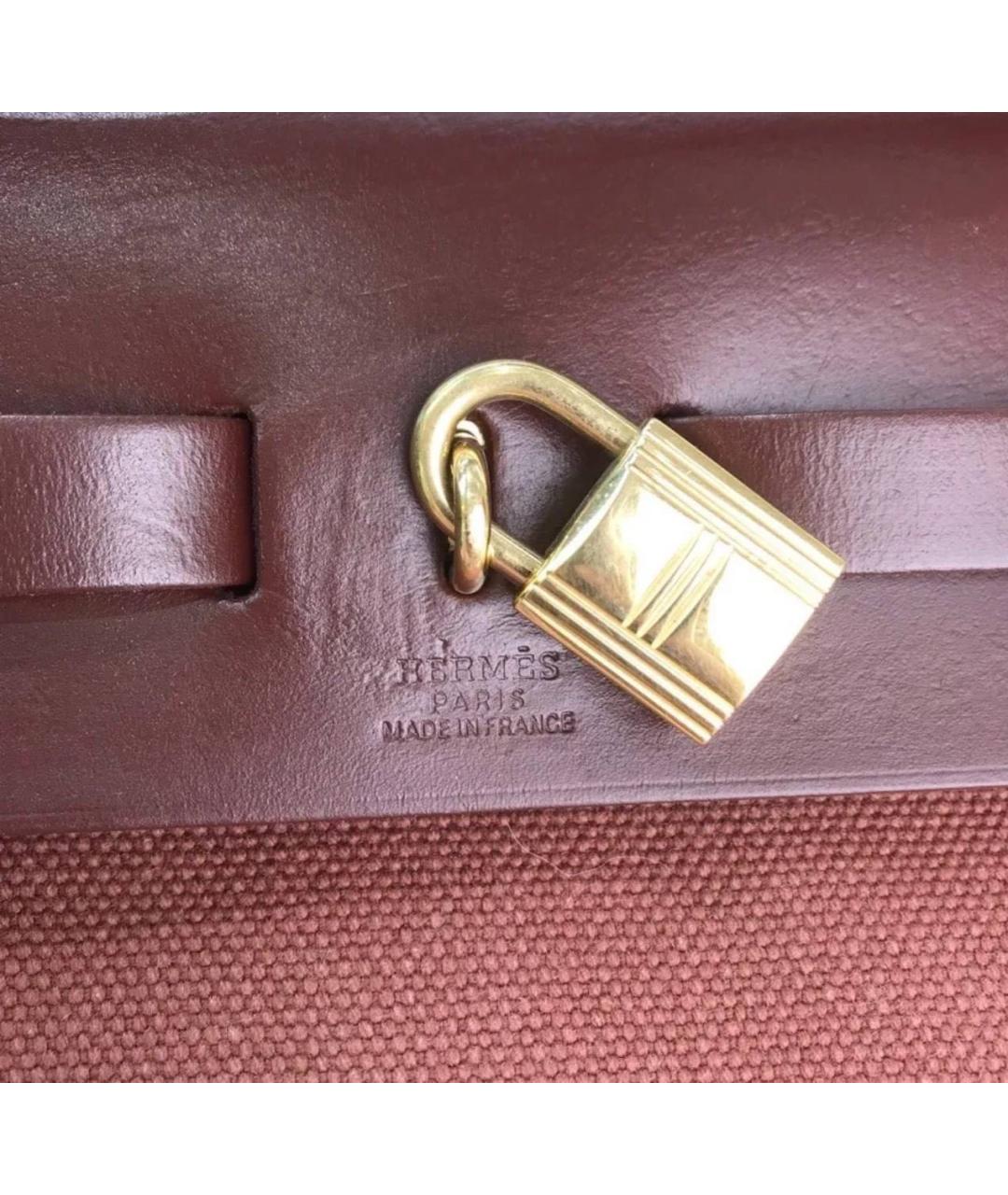 HERMES Коричневая кожаная сумка с короткими ручками, фото 7