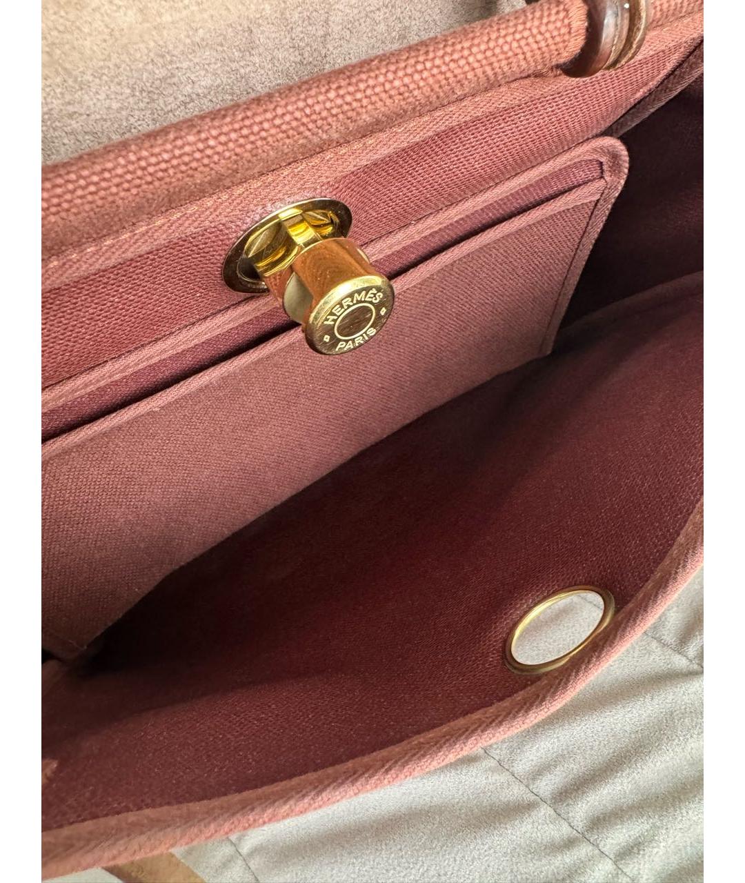 HERMES Коричневая кожаная сумка с короткими ручками, фото 4