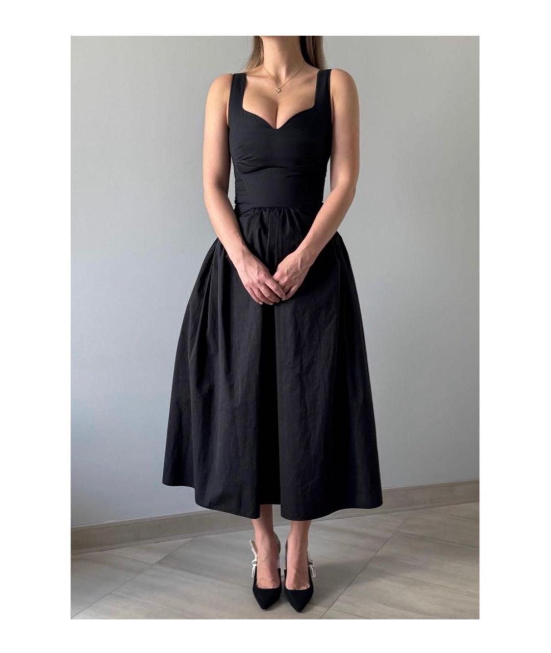 ALEXANDER MCQUEEN Черное хлопковое вечернее платье, фото 3