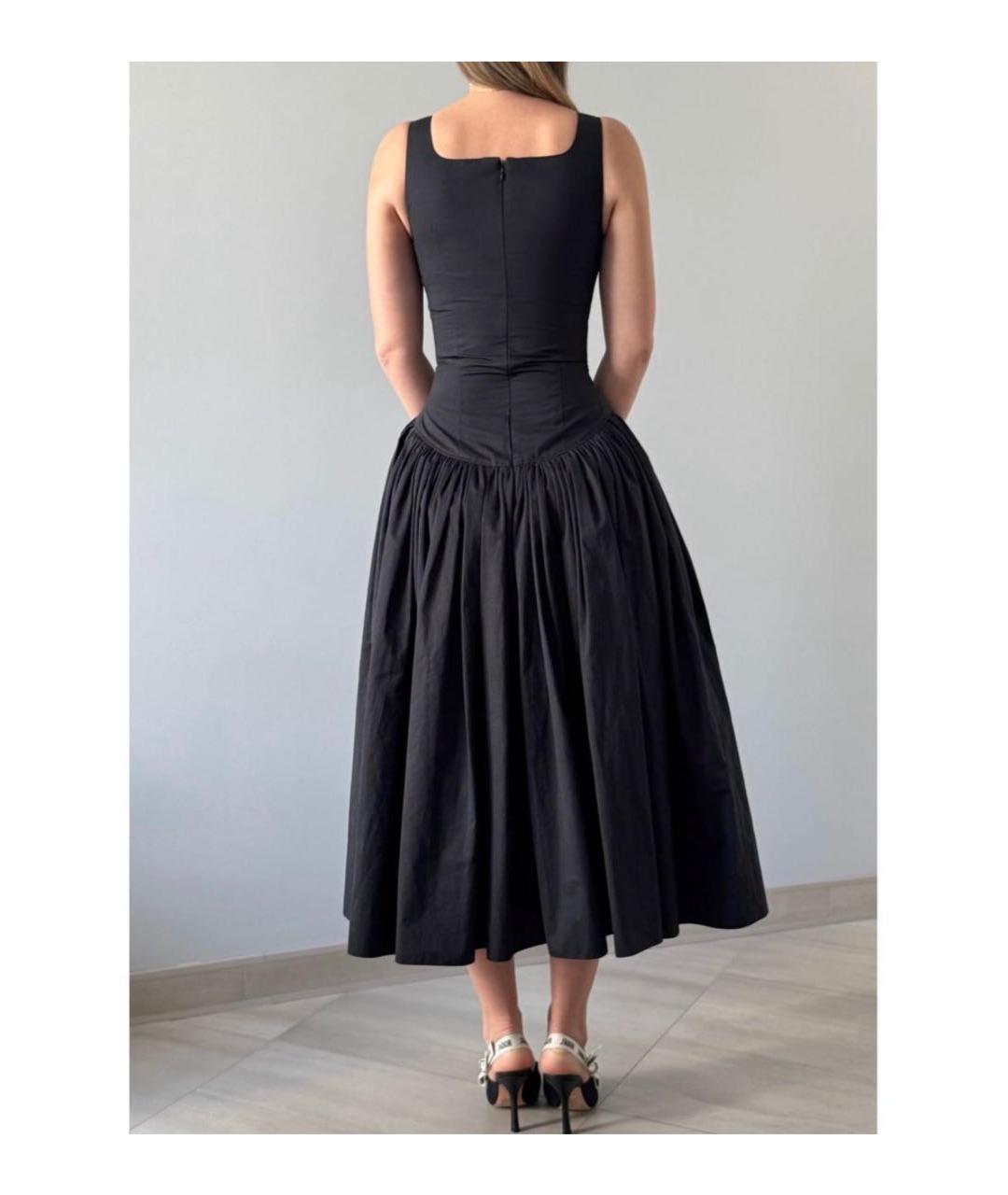 ALEXANDER MCQUEEN Черное хлопковое вечернее платье, фото 2