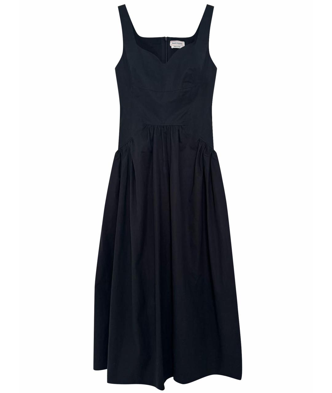 ALEXANDER MCQUEEN Черное хлопковое вечернее платье, фото 1