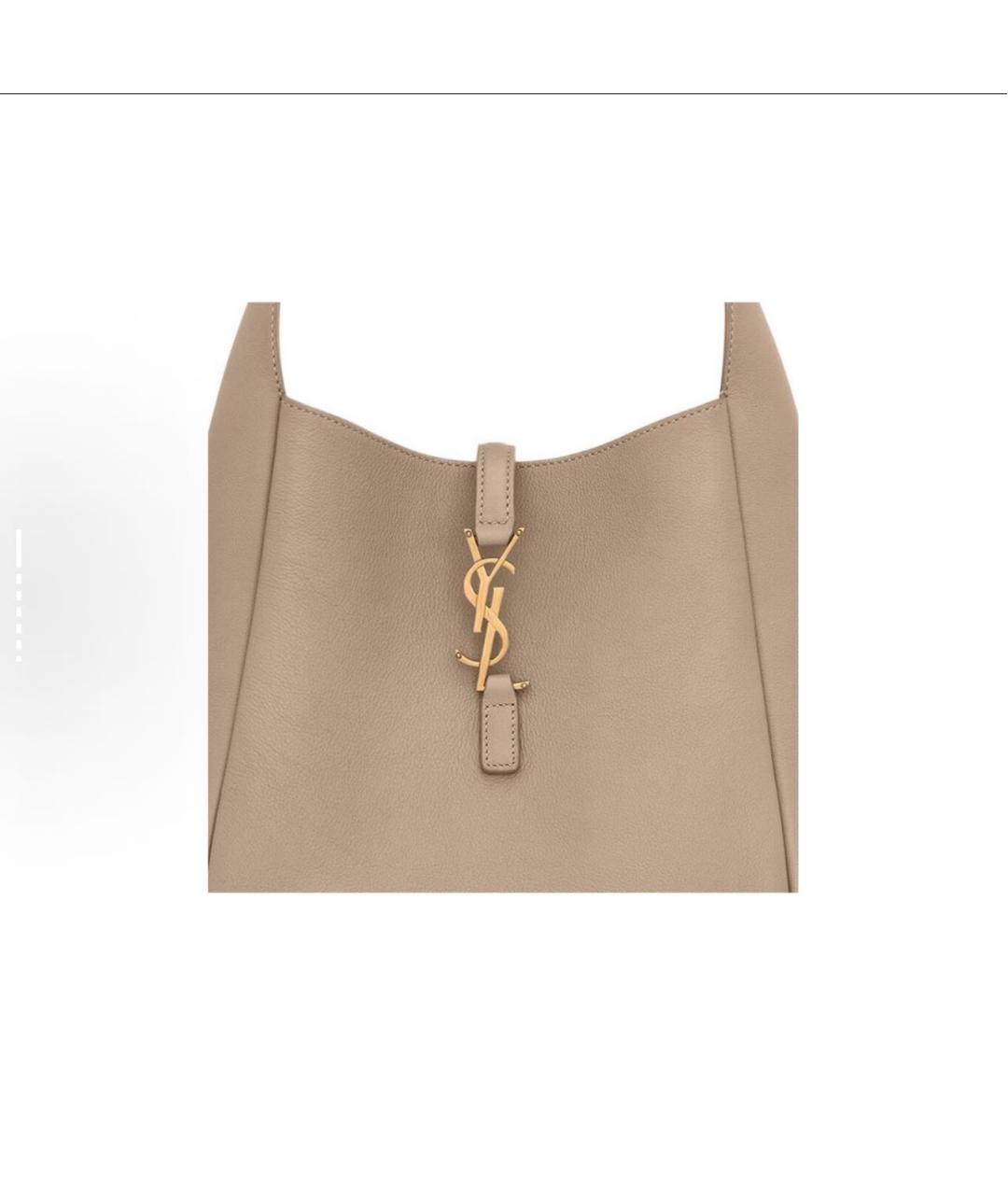 SAINT LAURENT Коричневая кожаная сумка тоут, фото 5