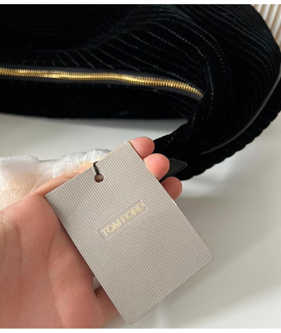 TOM FORD Черная хлопковая сумка с короткими ручками, фото 8