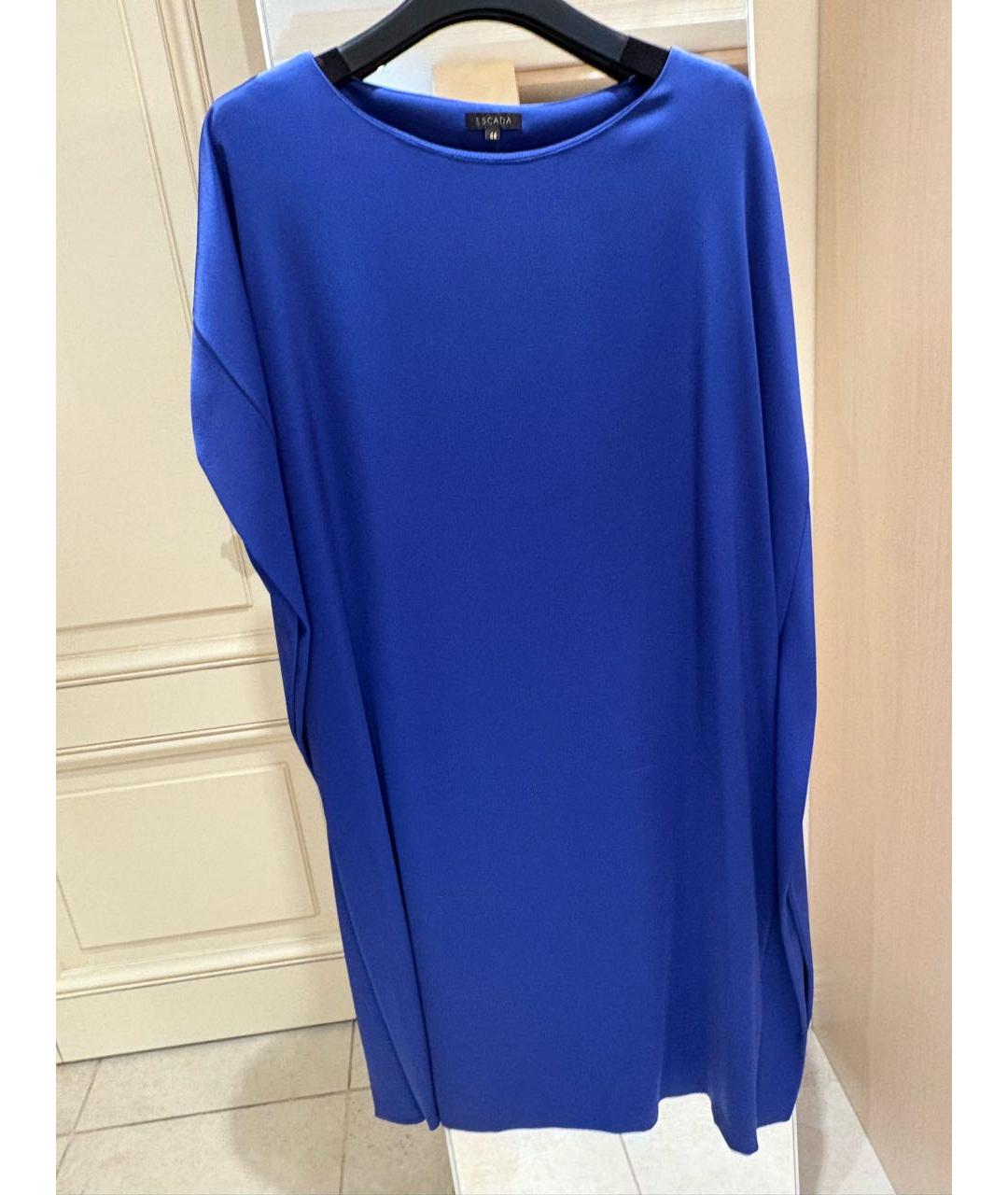 ESCADA Синее ацетатное коктейльное платье, фото 9
