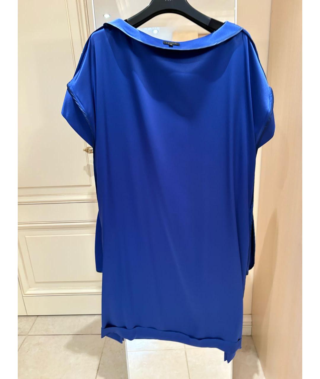 ESCADA Синее ацетатное коктейльное платье, фото 3