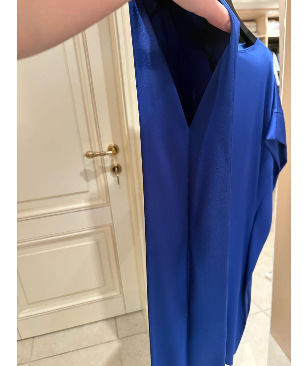 ESCADA Синее ацетатное коктейльное платье, фото 5