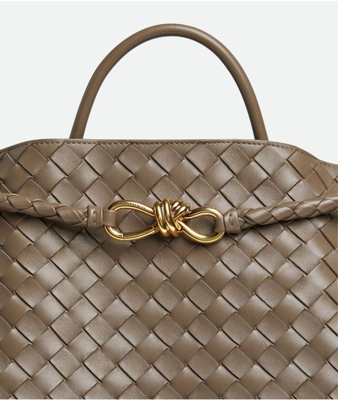 BOTTEGA VENETA Коричневая кожаная сумка с короткими ручками, фото 5