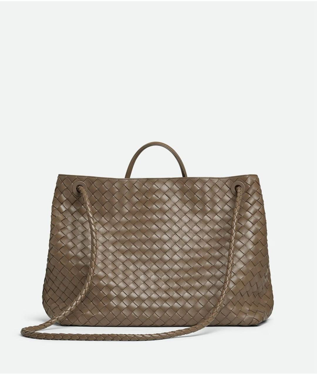 BOTTEGA VENETA Коричневая кожаная сумка с короткими ручками, фото 8