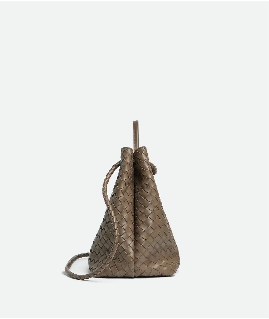 BOTTEGA VENETA Коричневая кожаная сумка с короткими ручками, фото 4