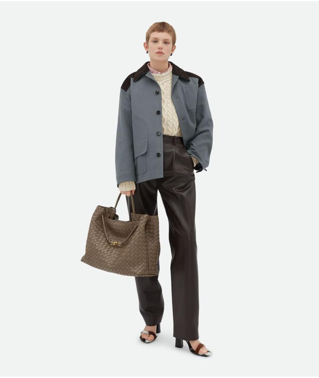 BOTTEGA VENETA Коричневая кожаная сумка с короткими ручками, фото 7