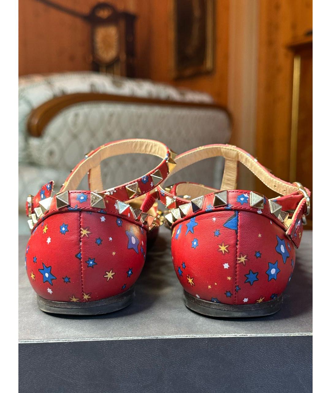 VALENTINO Красные кожаные балетки, фото 4