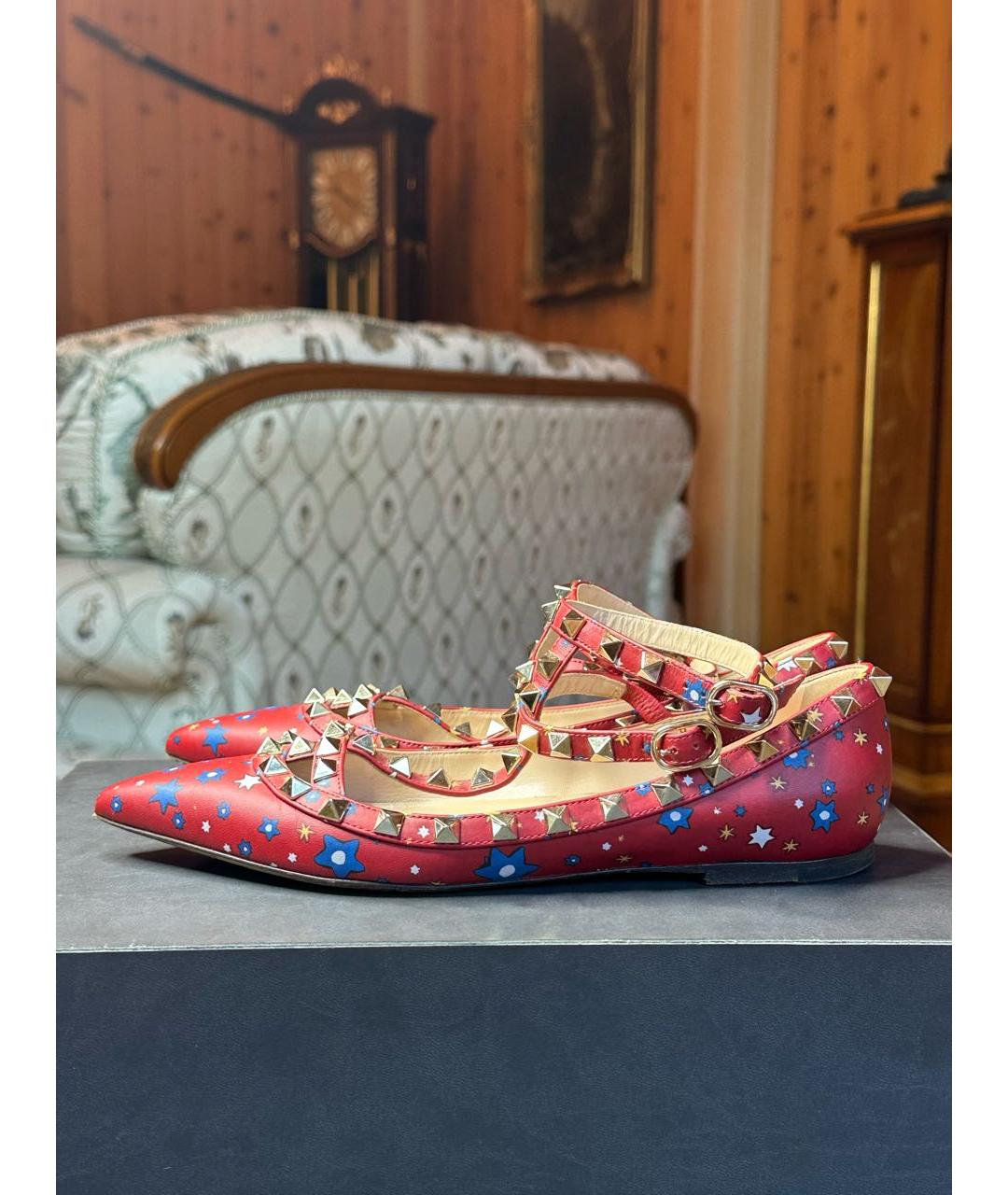 VALENTINO Красные кожаные балетки, фото 5