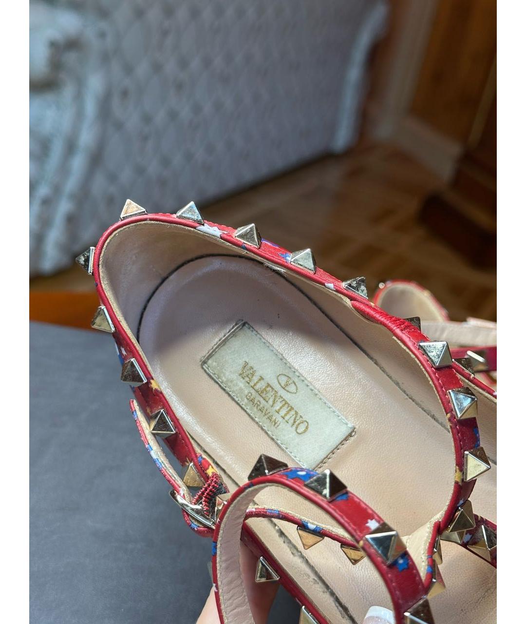 VALENTINO Красные кожаные балетки, фото 6