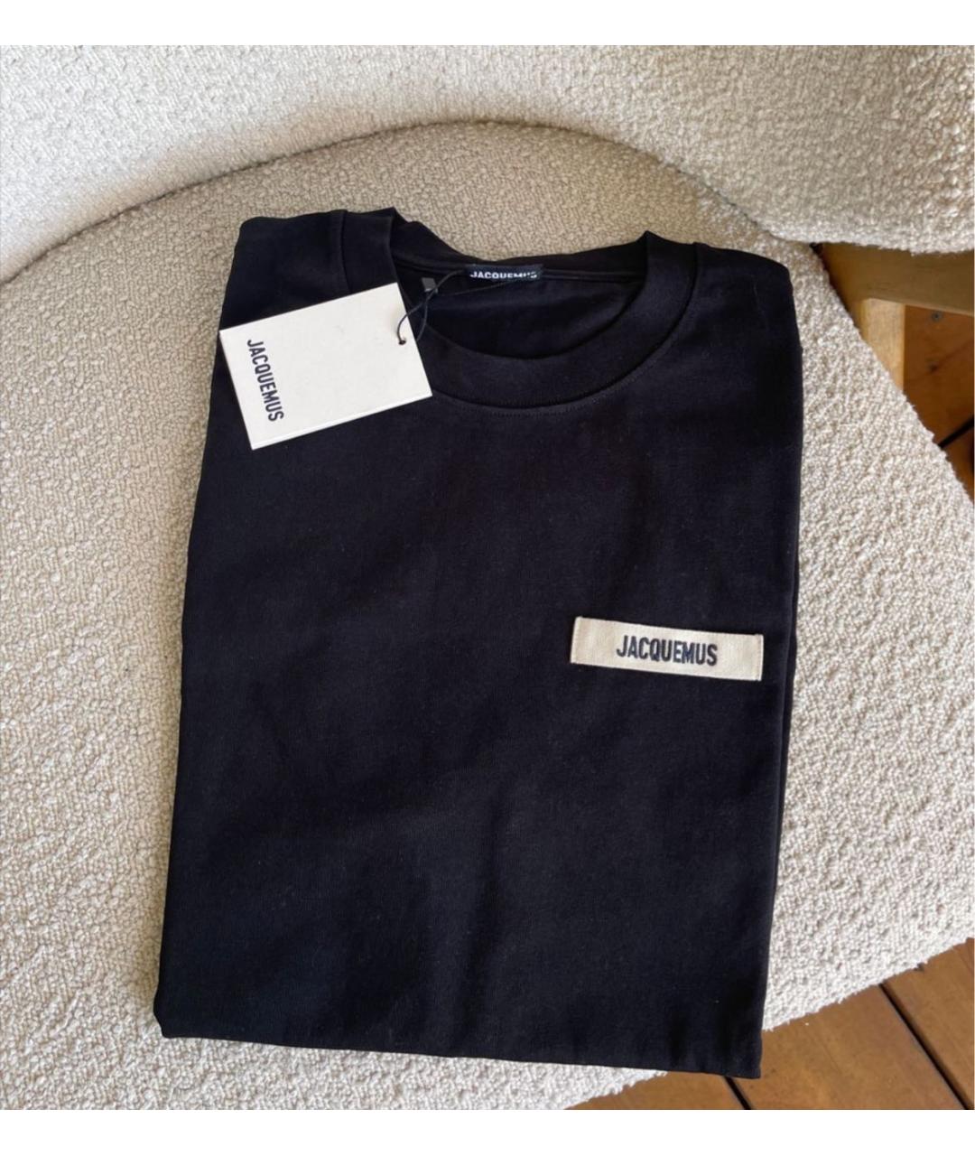 JACQUEMUS Черная хлопковая футболка, фото 2