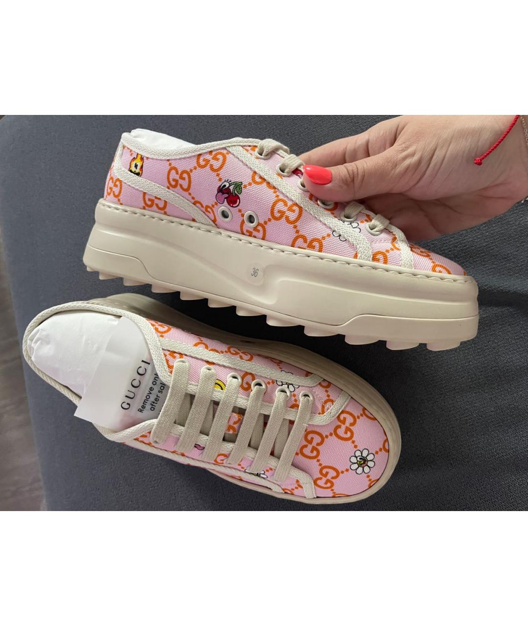 GUCCI Бежевые кеды, фото 3