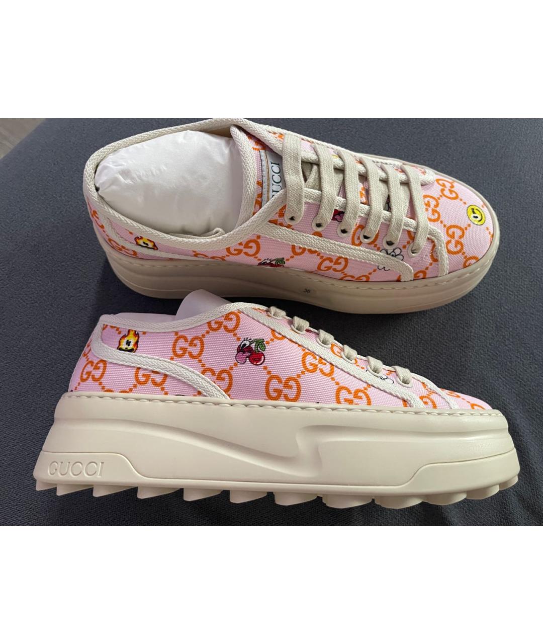 GUCCI Бежевые кеды, фото 6