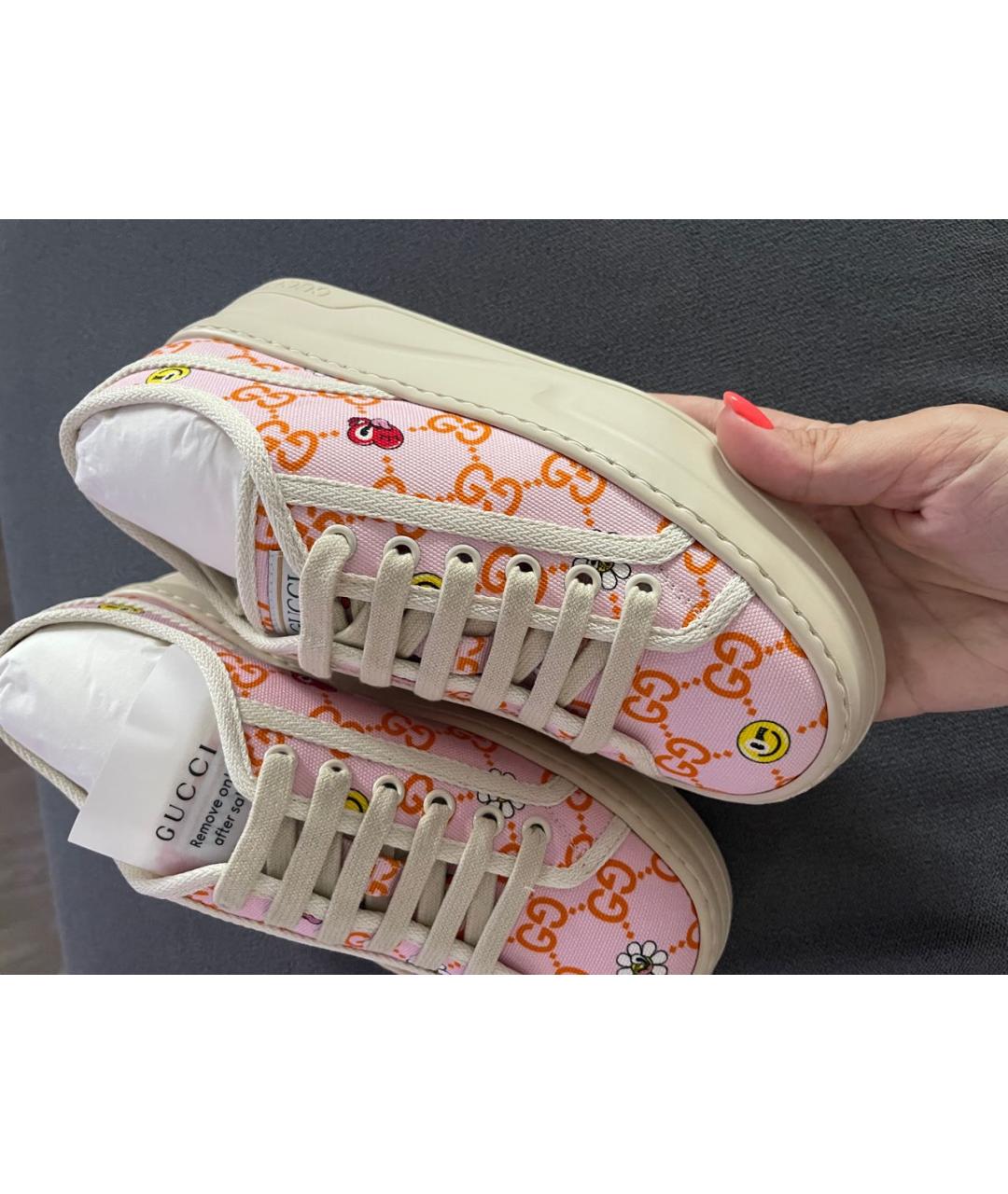 GUCCI Бежевые кеды, фото 4