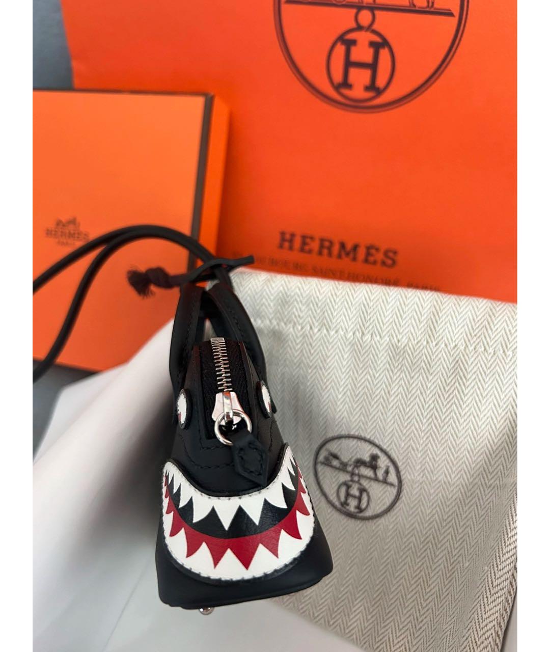 HERMES Черный брелок, фото 3