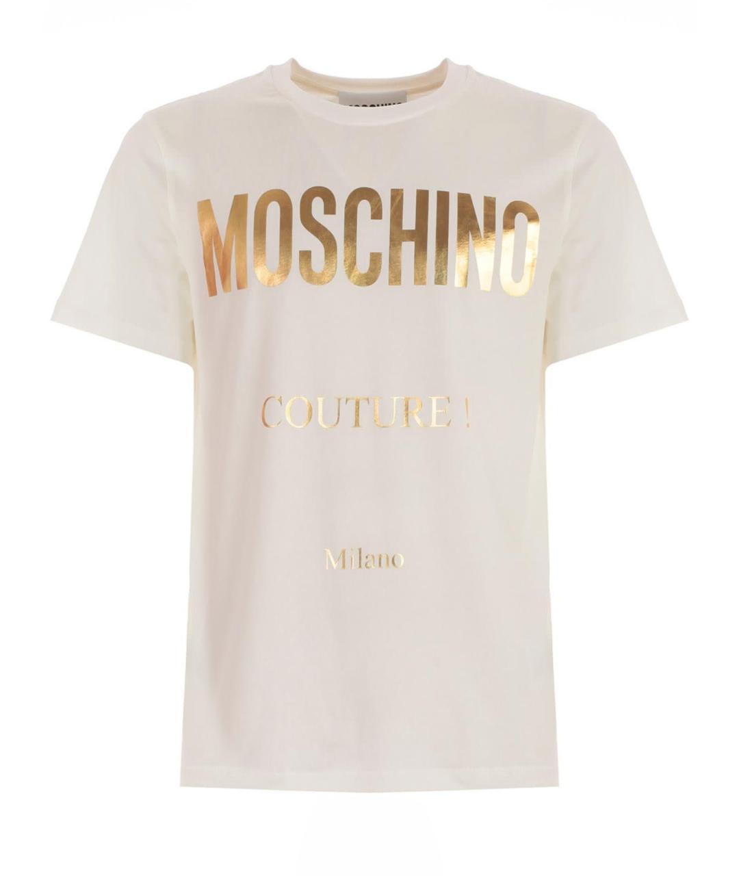 MOSCHINO Белая хлопковая футболка, фото 1