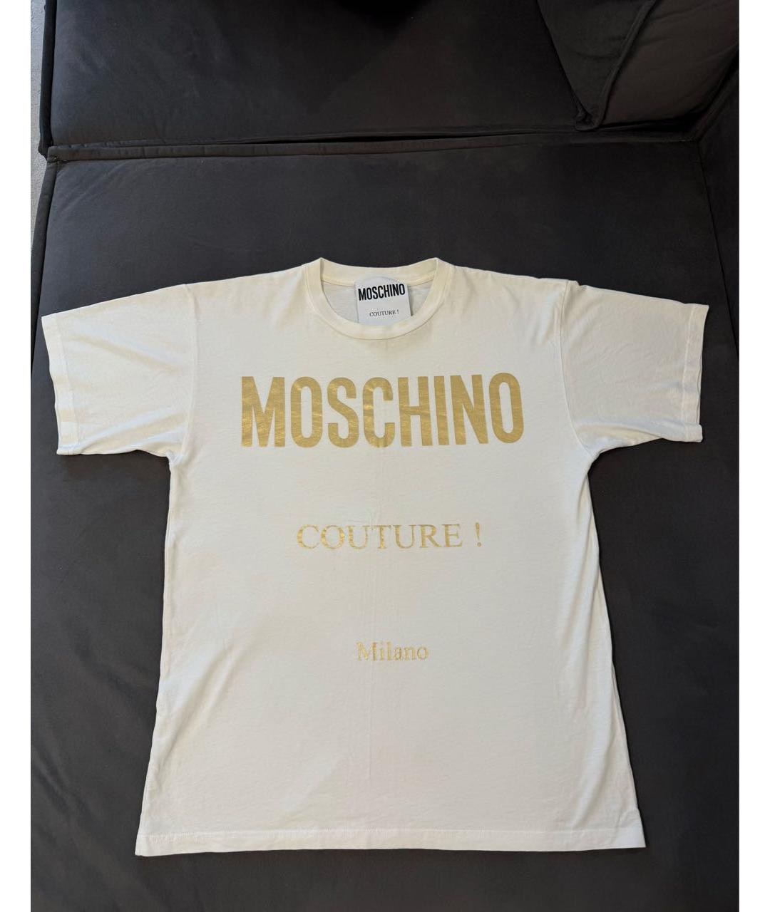 MOSCHINO Белая хлопковая футболка, фото 5