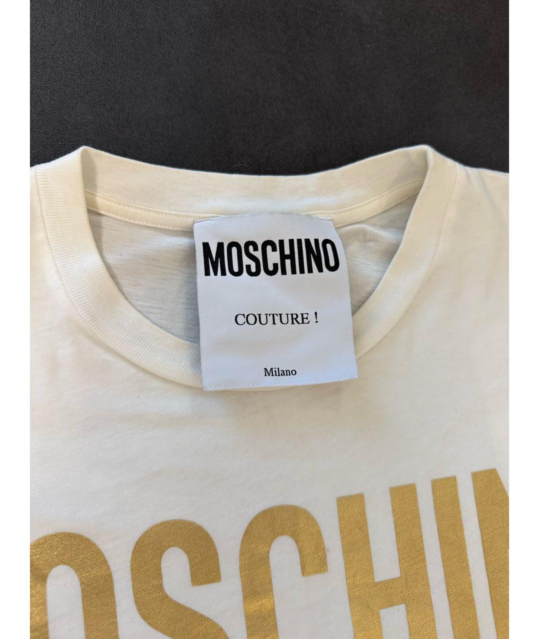 MOSCHINO Белая хлопковая футболка, фото 3
