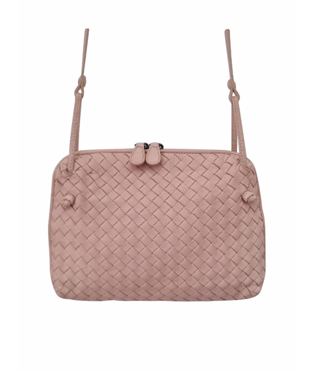 BOTTEGA VENETA Розовая кожаная сумка через плечо, фото 1