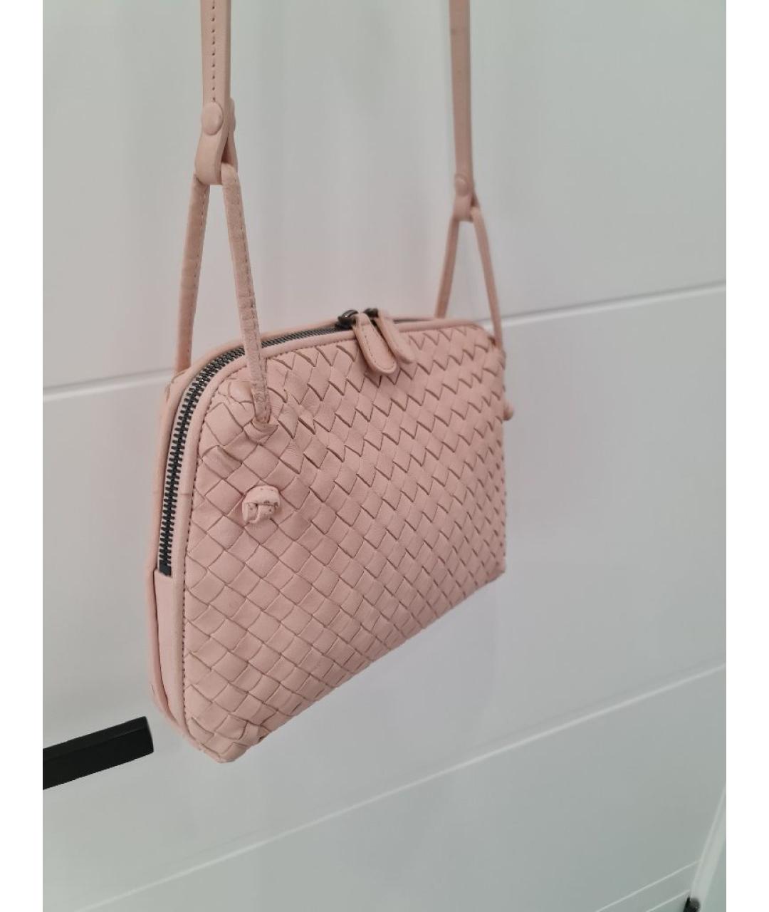 BOTTEGA VENETA Розовая кожаная сумка через плечо, фото 2