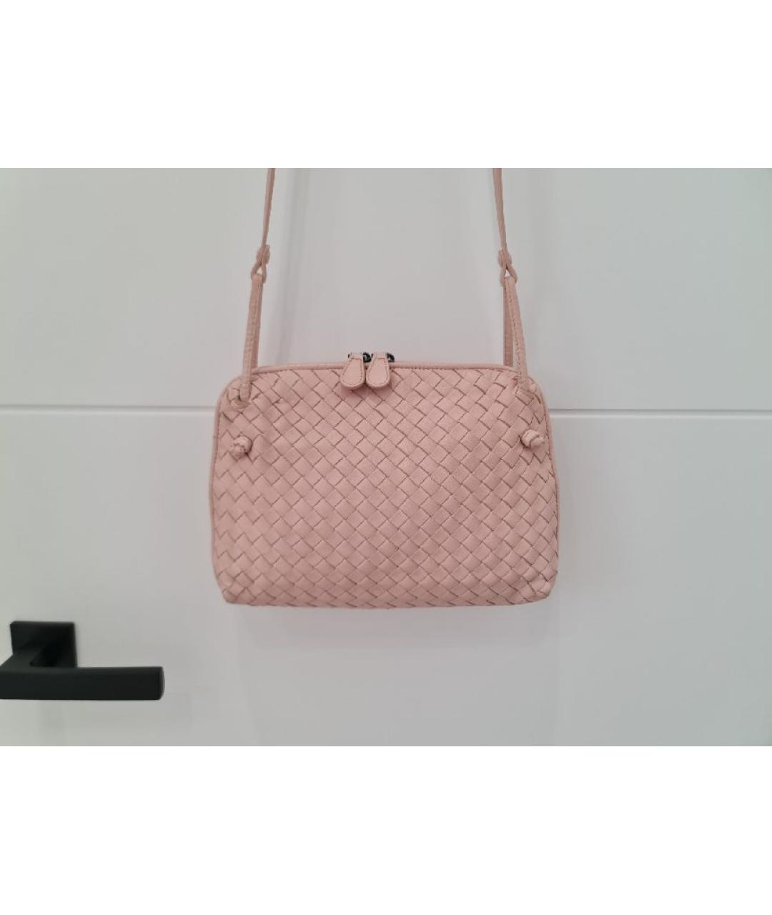 BOTTEGA VENETA Розовая кожаная сумка через плечо, фото 3