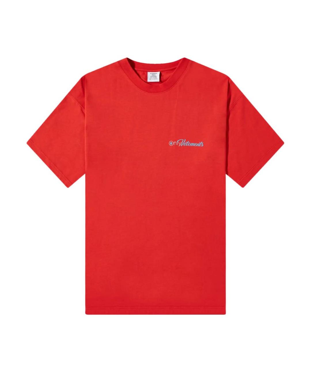 VETEMENTS Красная хлопковая футболка, фото 5
