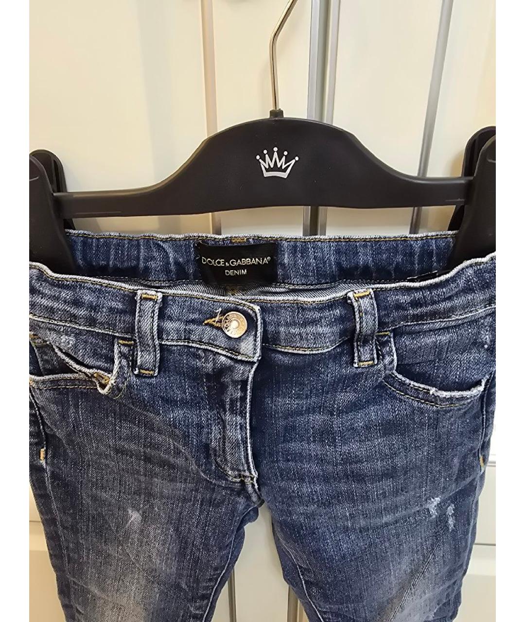 DOLCE & GABBANA KIDS Синие хлопковые детские джинсы, фото 3