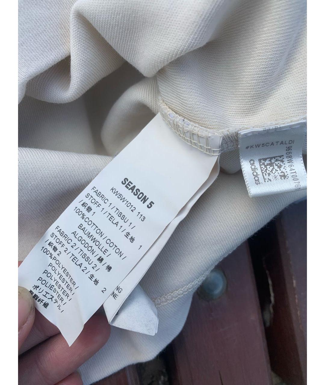 ADIDAS YEEZY Бежевая хлопковая футболка, фото 4
