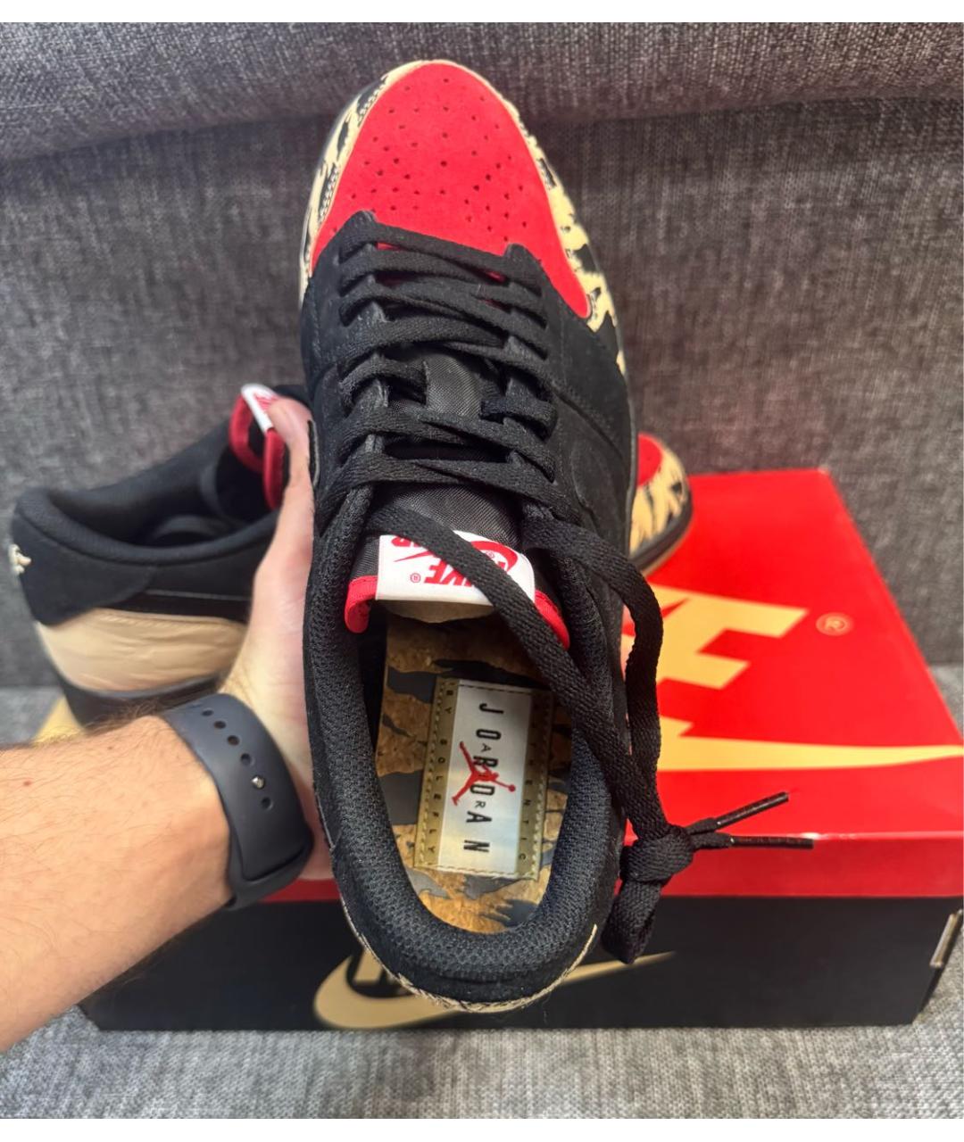 JORDAN Черные замшевые низкие кроссовки / кеды, фото 5