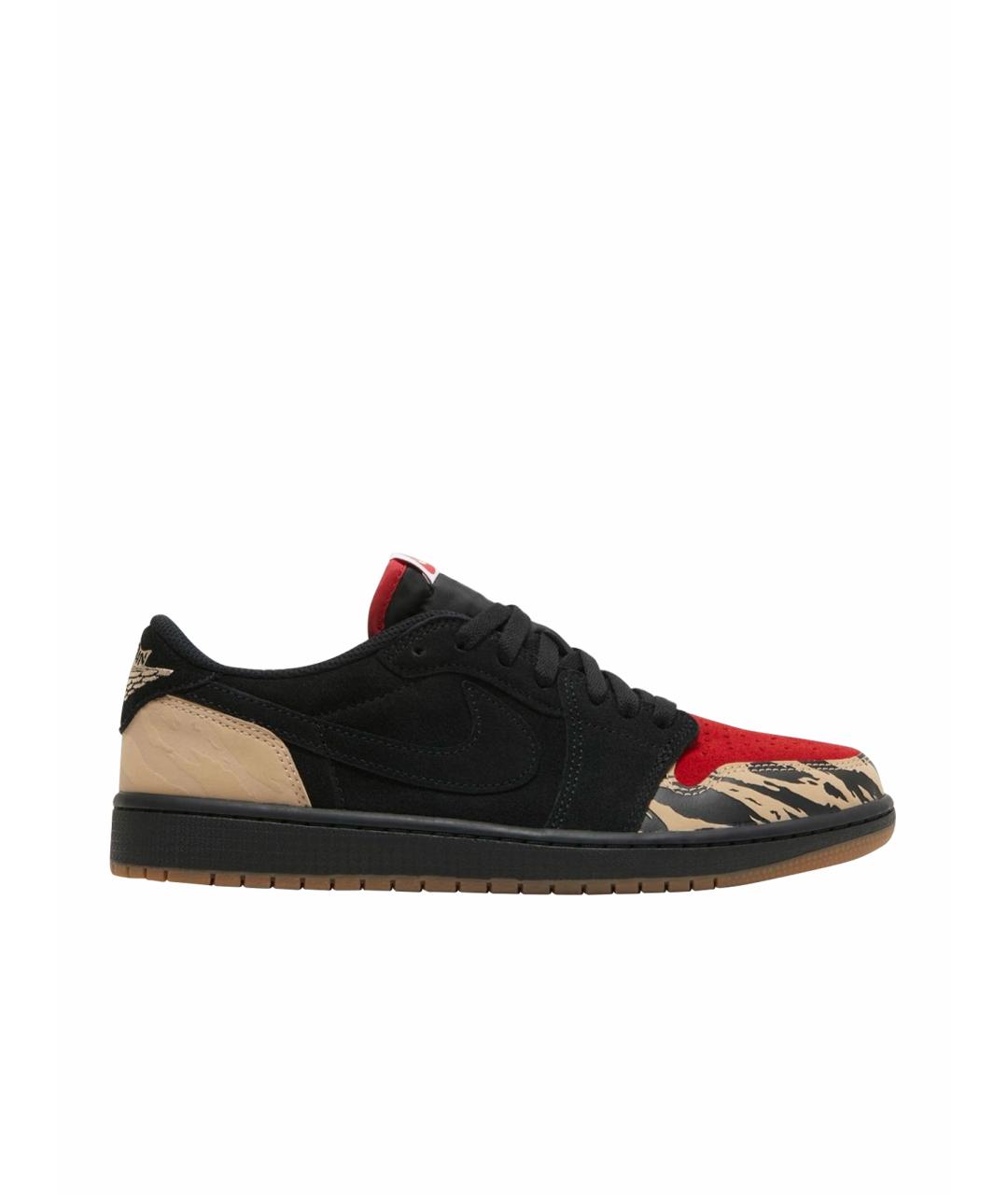 JORDAN Черные замшевые низкие кроссовки / кеды, фото 1