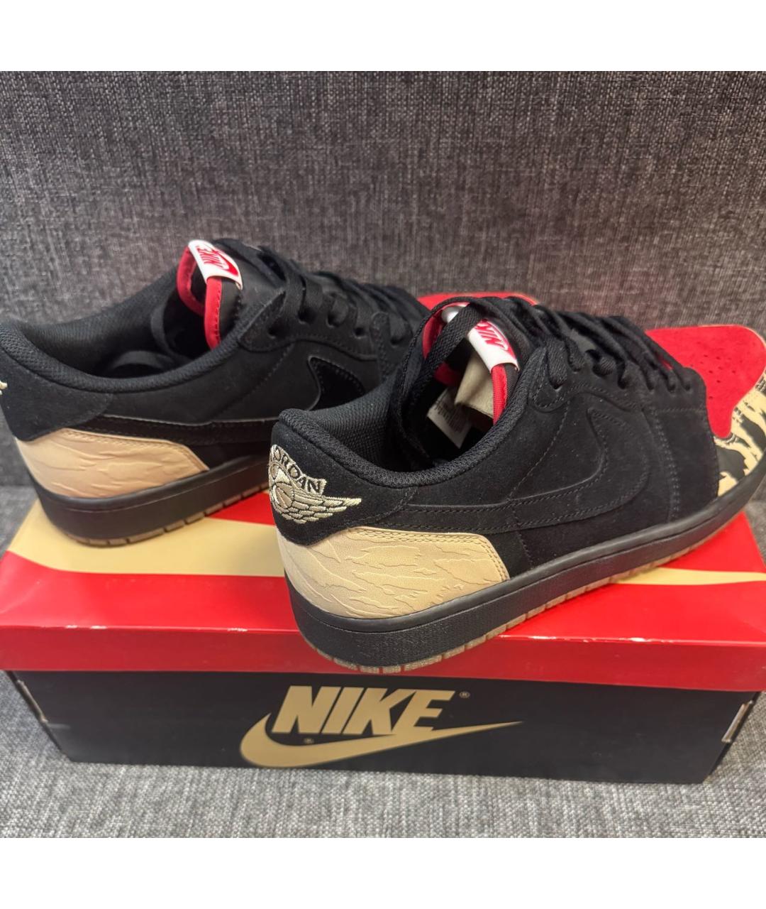 JORDAN Черные замшевые низкие кроссовки / кеды, фото 3