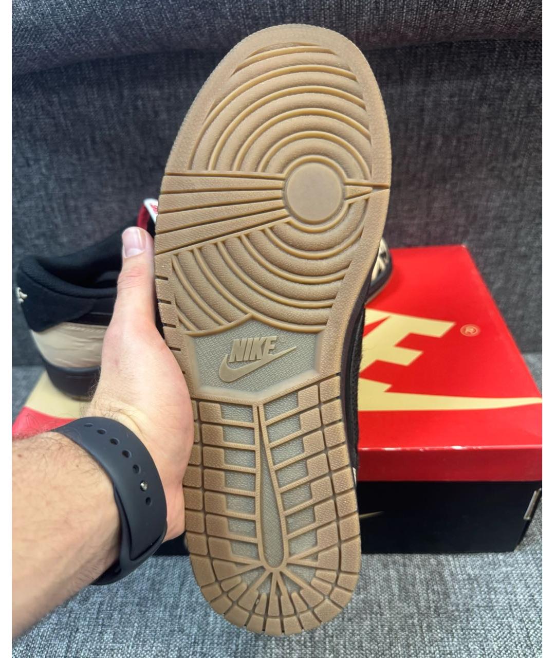 JORDAN Черные замшевые низкие кроссовки / кеды, фото 4