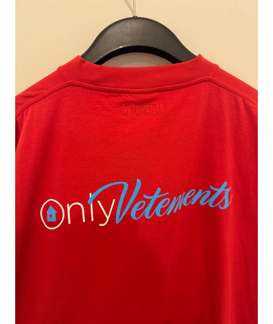 VETEMENTS Красная хлопковая футболка, фото 4