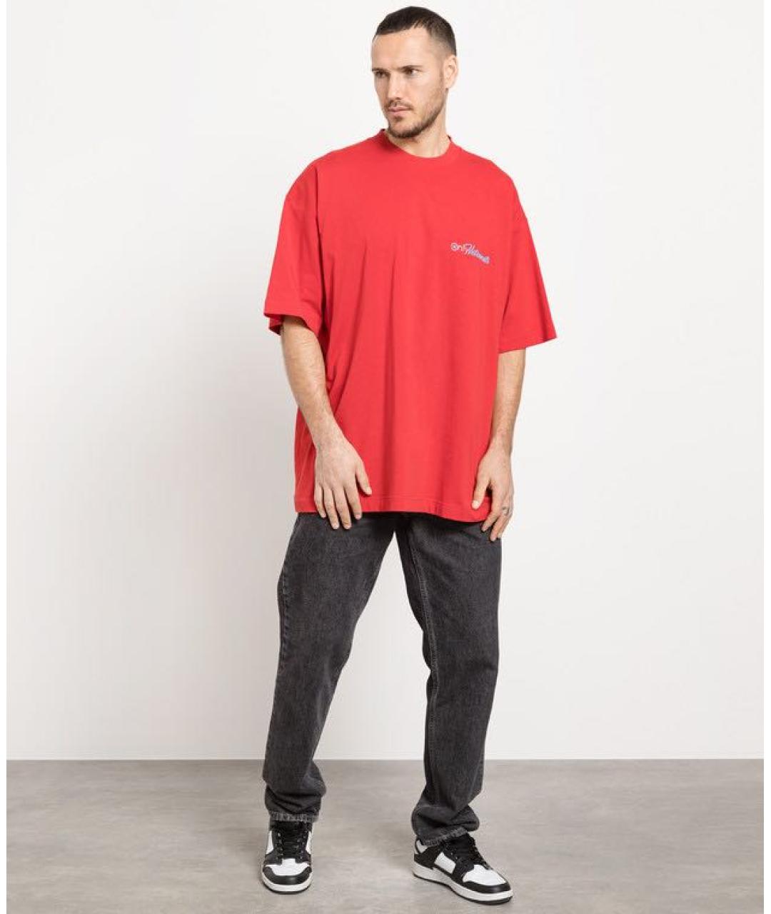 VETEMENTS Красная хлопковая футболка, фото 5