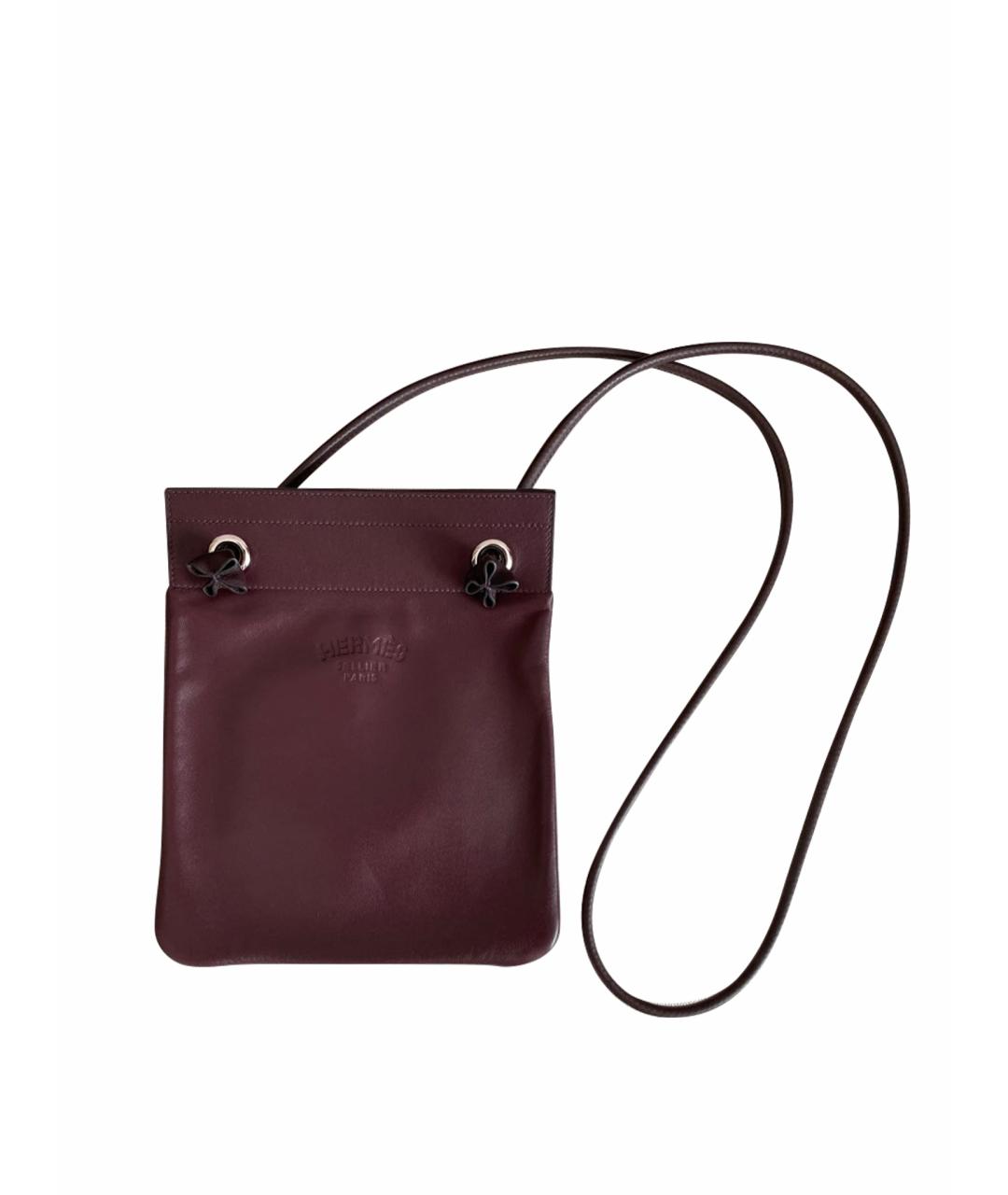 HERMES Бордовая кожаная сумка через плечо, фото 1