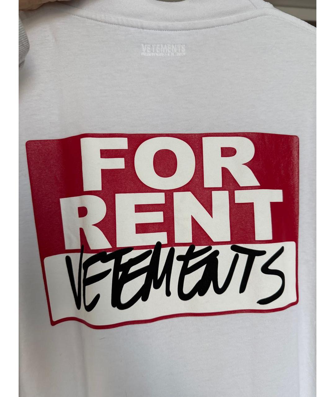 VETEMENTS Белая хлопковая футболка, фото 6