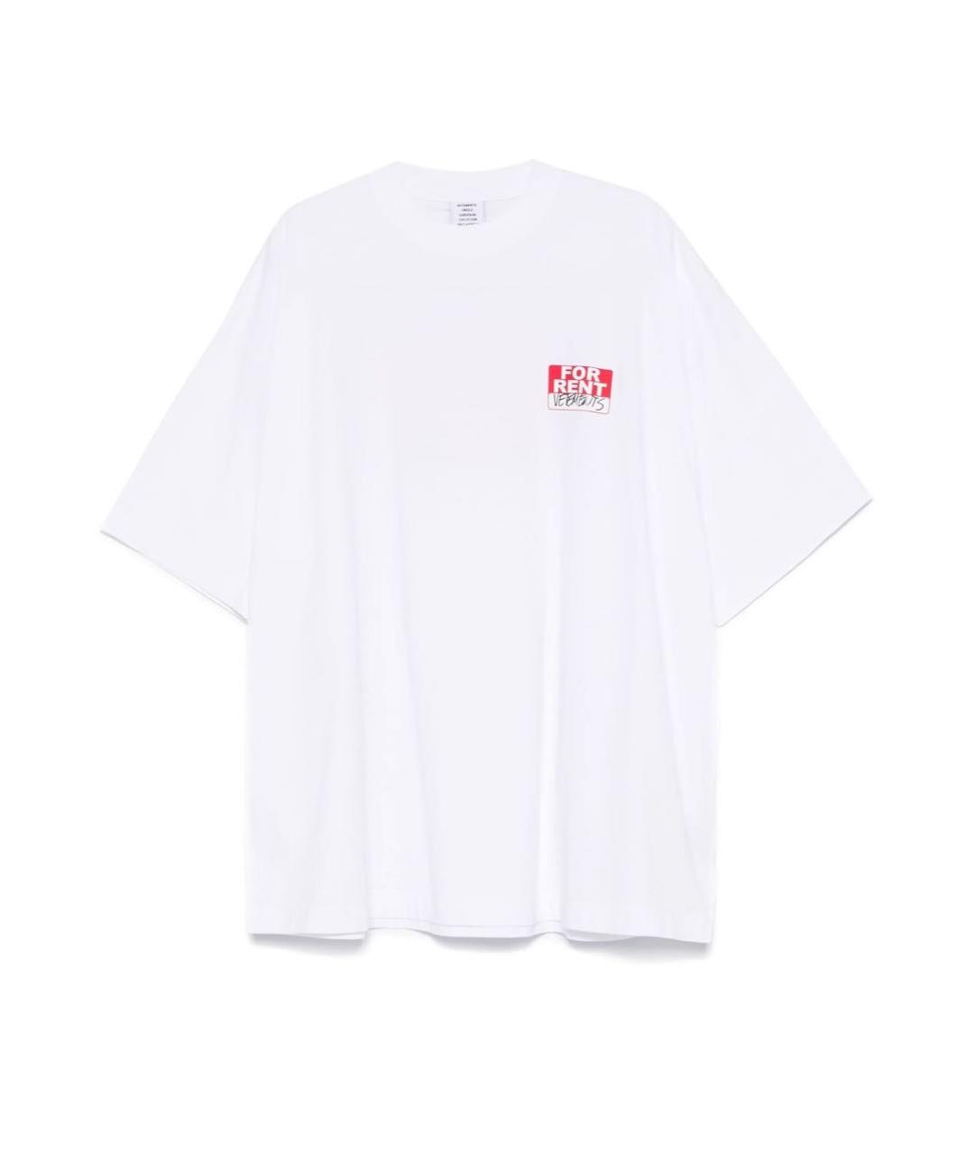 VETEMENTS Белая хлопковая футболка, фото 9
