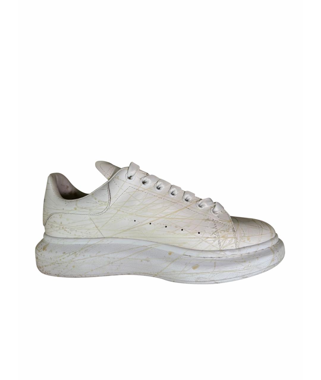 ALEXANDER MCQUEEN Белые кожаные низкие кроссовки / кеды, фото 1