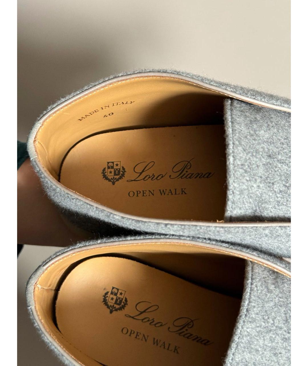 LORO PIANA Серые лоферы, фото 5