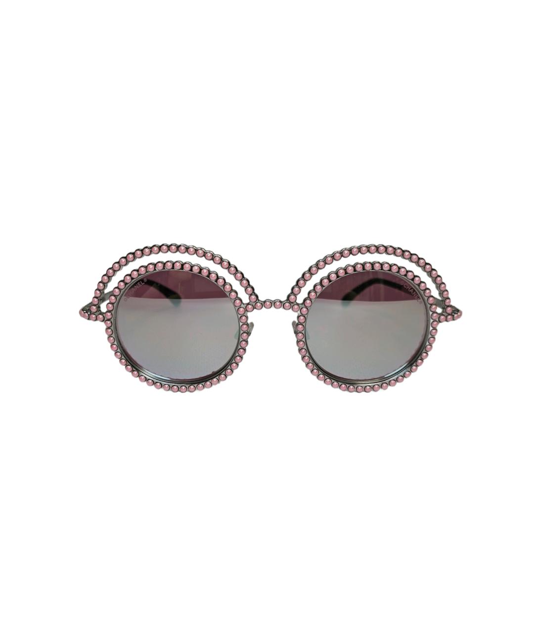 CHANEL Розовые металлические солнцезащитные очки, фото 9