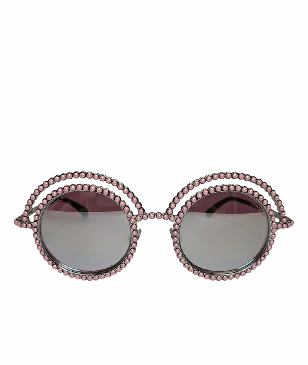 CHANEL Розовые металлические солнцезащитные очки, фото 1